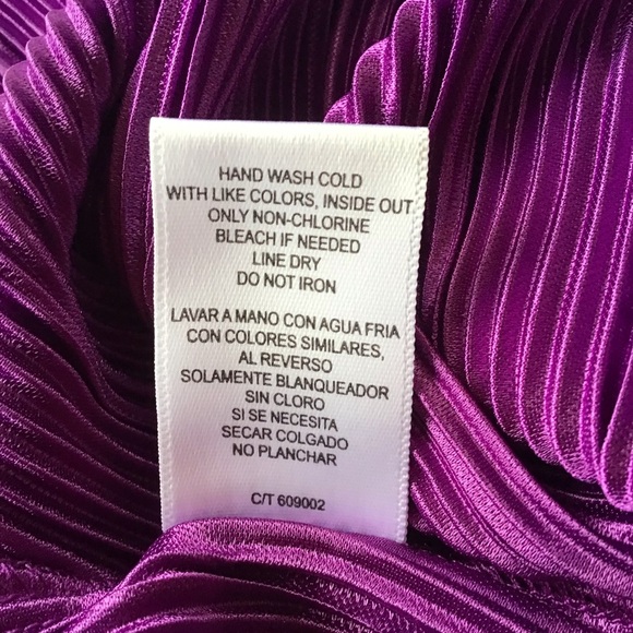 Maison Tara Purple Plisse Long Sleeve Dress Size 4 NEW - Picture 7 of 8